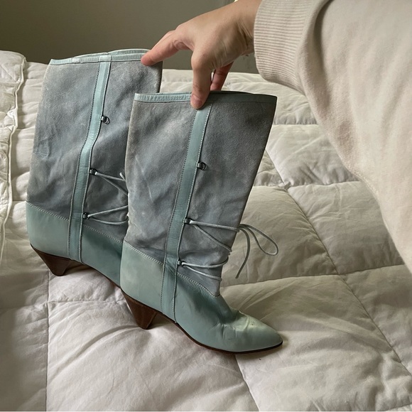 Vintage Francesca Martello blue leather boots - Picture 8 of 8